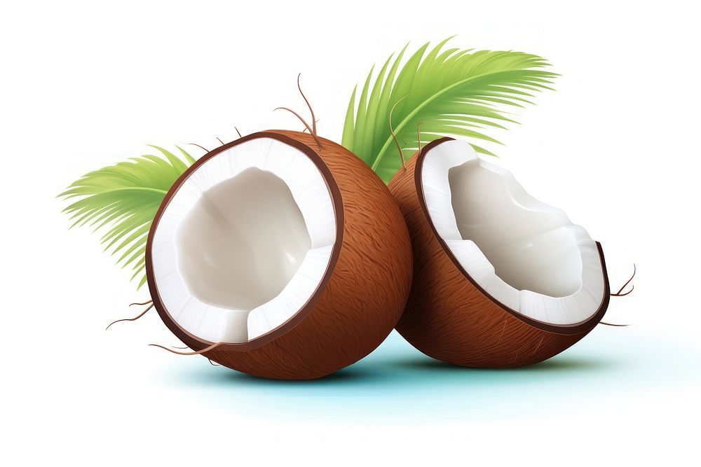 Coconut plant fruit white background. AI generated Image by rawpixel.