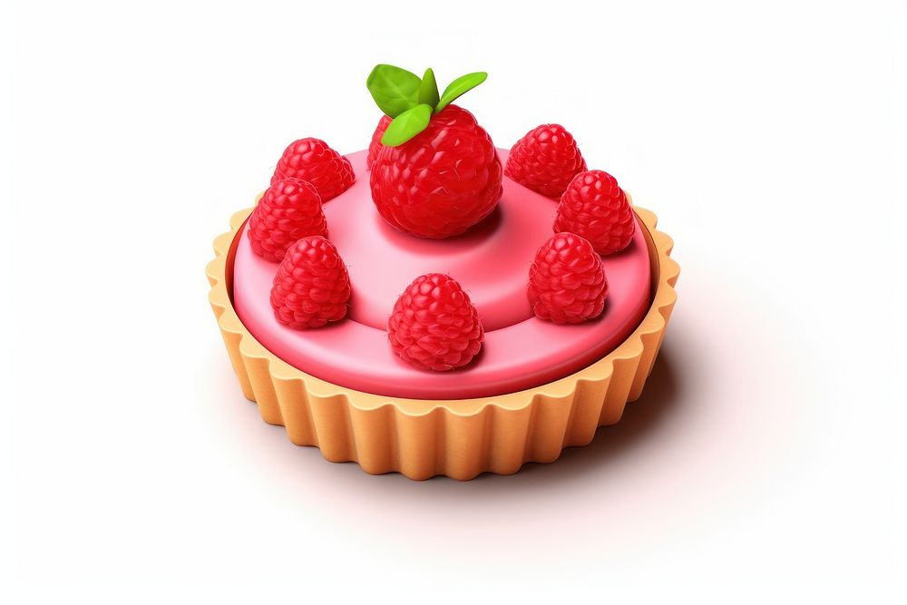 Raspberry dessert cupcake fruit. AI generated Image by rawpixel.
