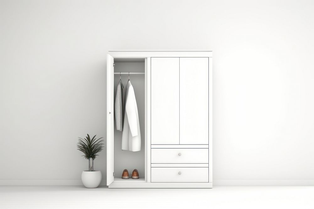 Furniture wardrobe closet white. AI generated Image by rawpixel.