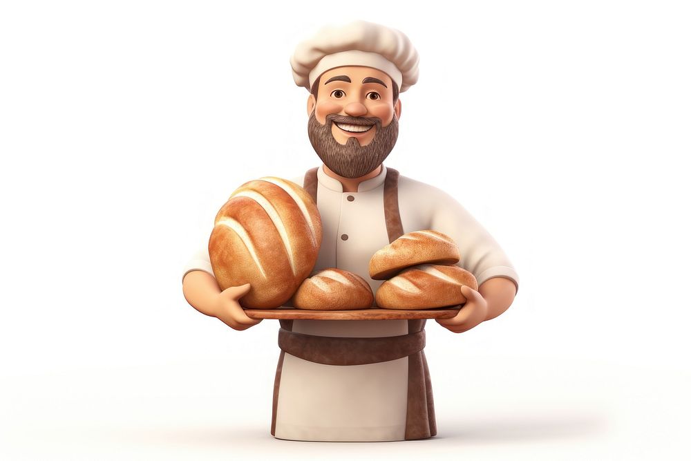 Bread cartoon baker adult. AI generated Image by rawpixel.