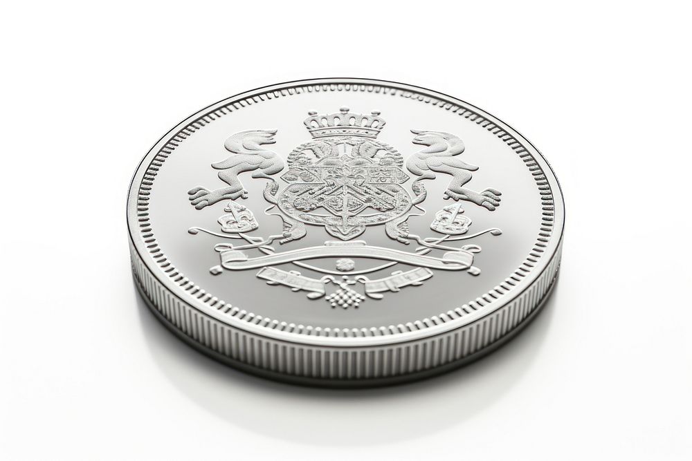 Silver coin money white background. AI generated Image by rawpixel.
