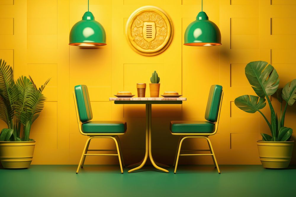 Restaurant table chair architecture. AI generated Image by rawpixel.
