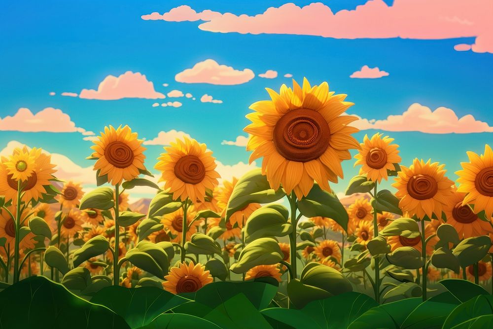 Sunflower summer backgrounds landscape. AI generated Image by rawpixel.