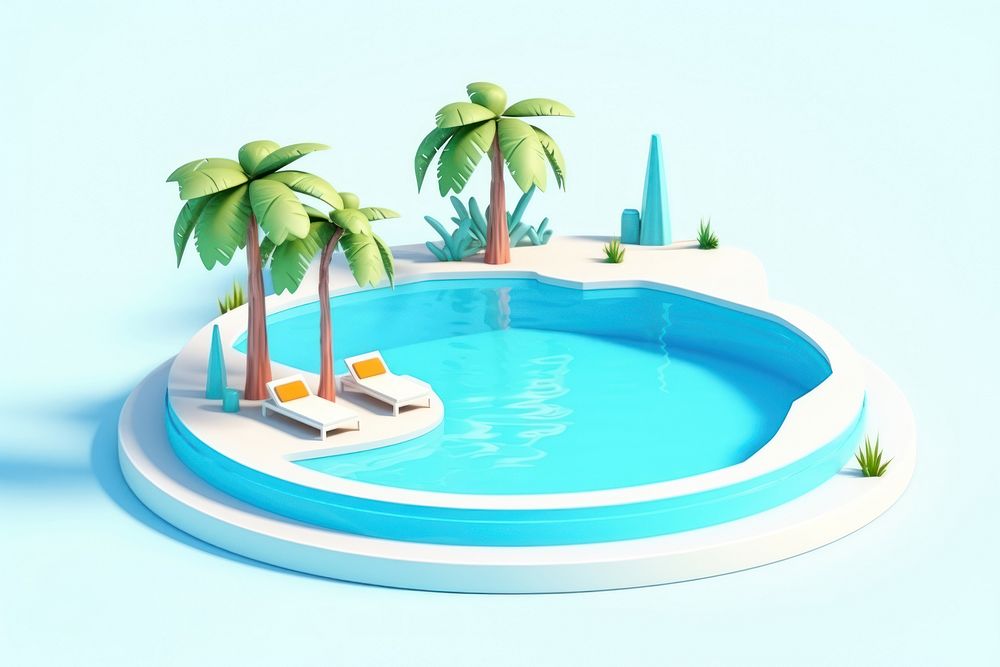 Summer outdoors cartoon resort. AI generated Image by rawpixel.