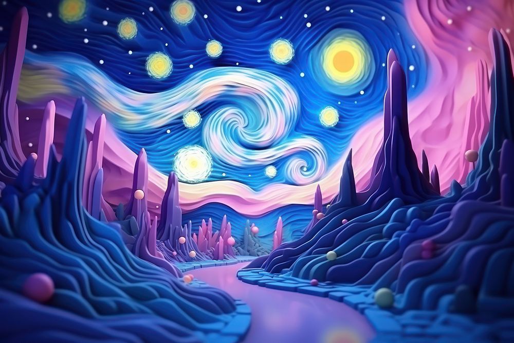 Graphics cartoon purple night