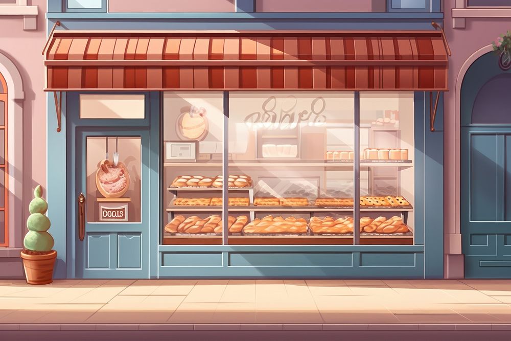 Bakery cartoon bread store. AI generated Image by rawpixel.