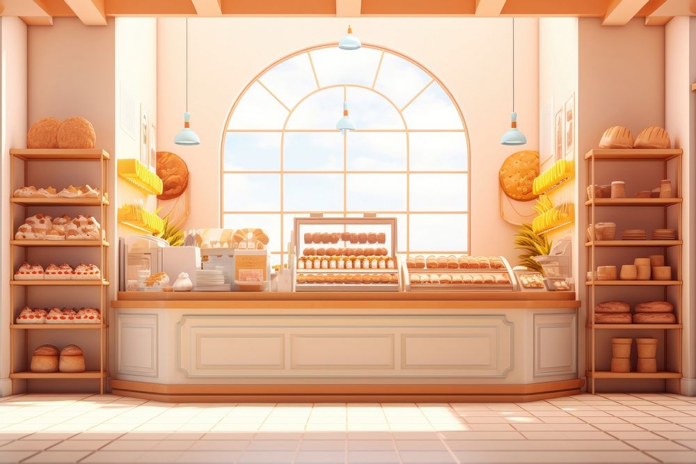 Bakery store architecture dollhouse. AI generated Image by rawpixel.