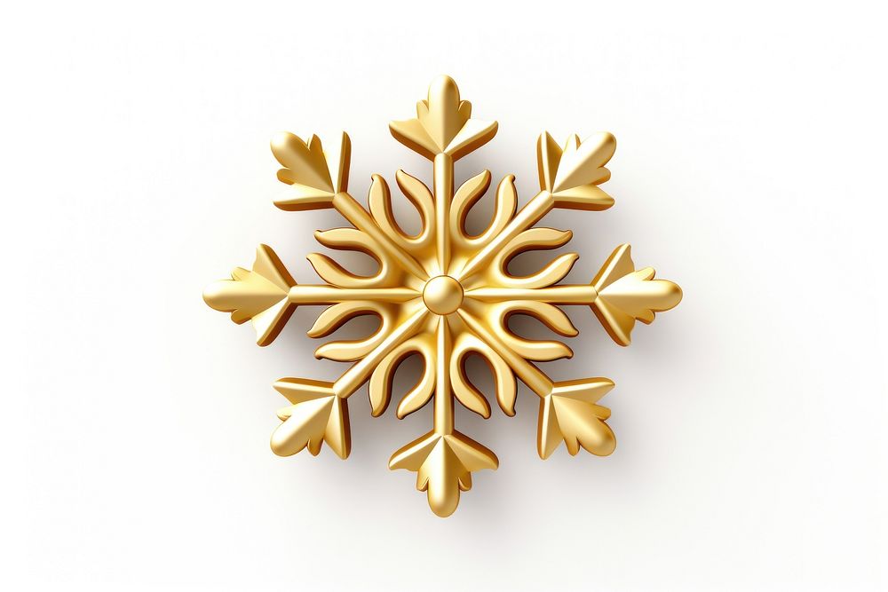 Gold snow snowflake white. AI generated Image by rawpixel.