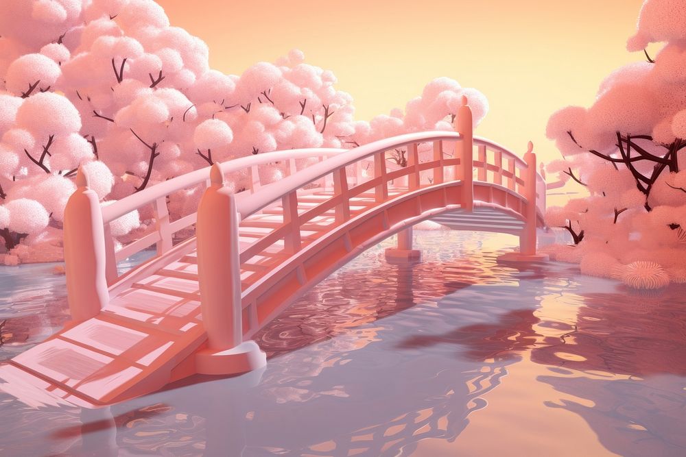 Bridge architecture footbridge outdoors. AI generated Image by rawpixel.