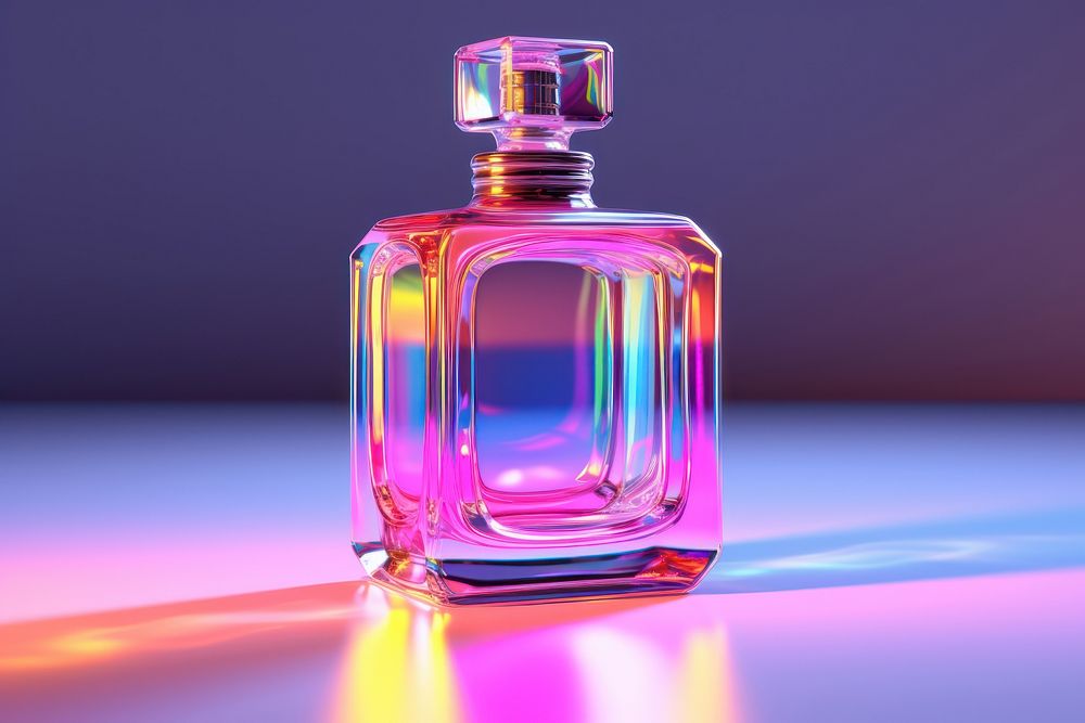 Perfume bottle cosmetics reflection lighting. 