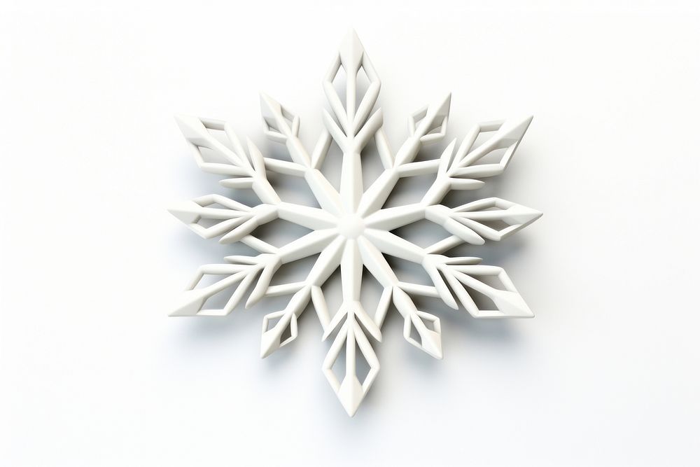 Snowflake art white white background. AI generated Image by rawpixel.
