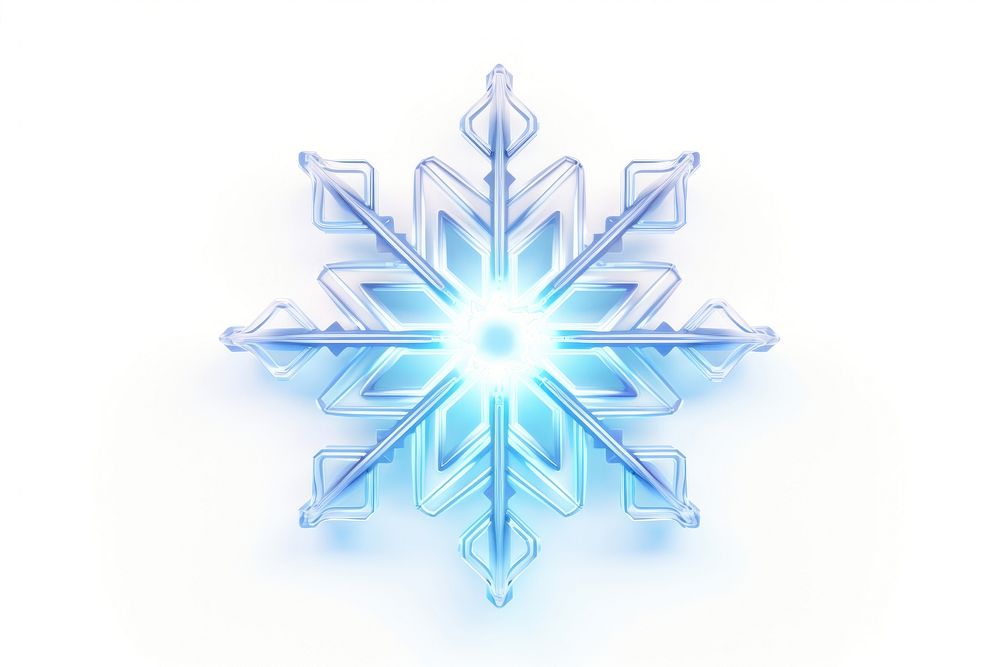 Snowflake blue white background illuminated. 