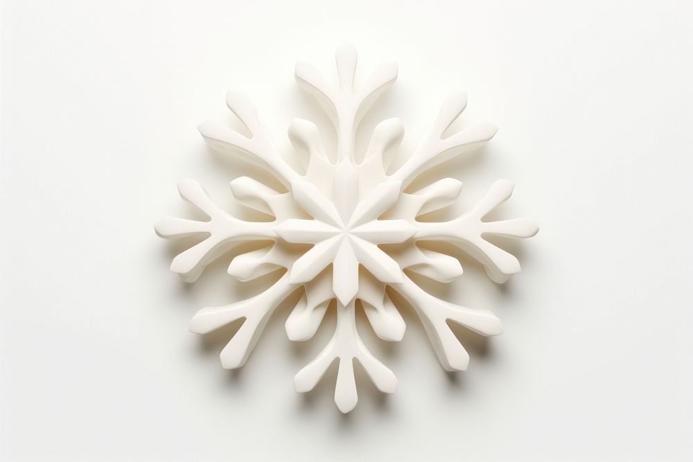 Snowflake white art white background. AI generated Image by rawpixel.