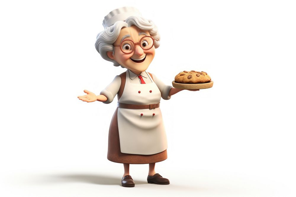 Cartoon baker food white background. AI generated Image by rawpixel.