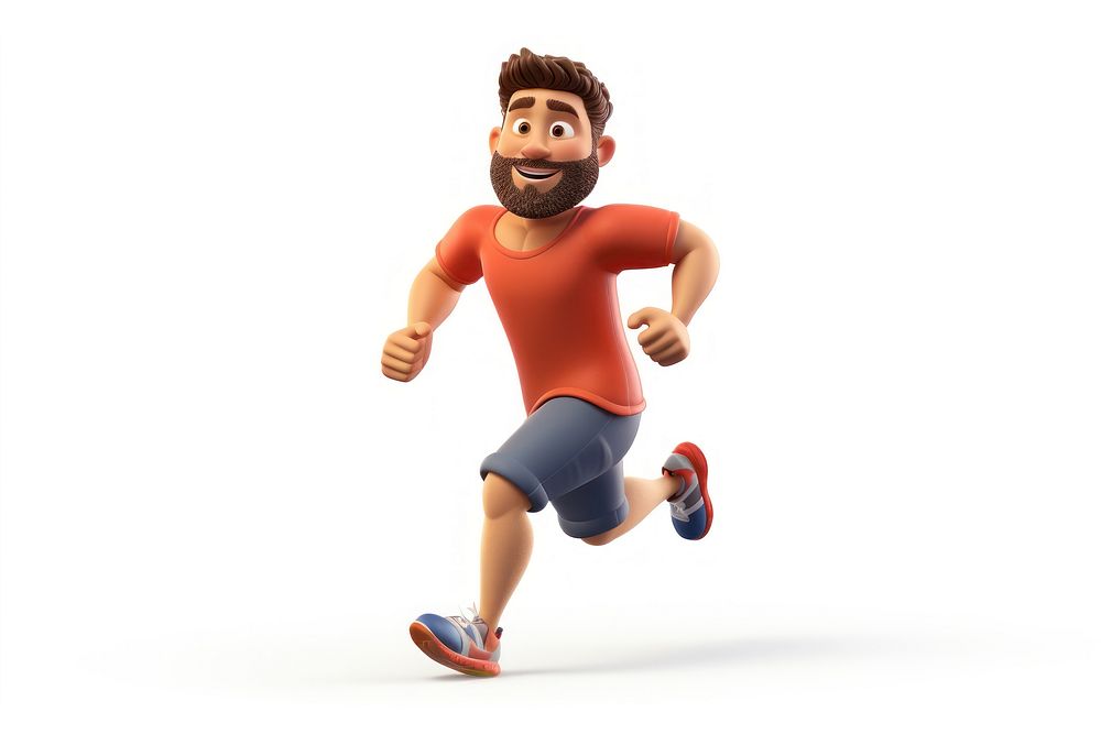 Exercising cartoon sports white background. AI generated Image by rawpixel.