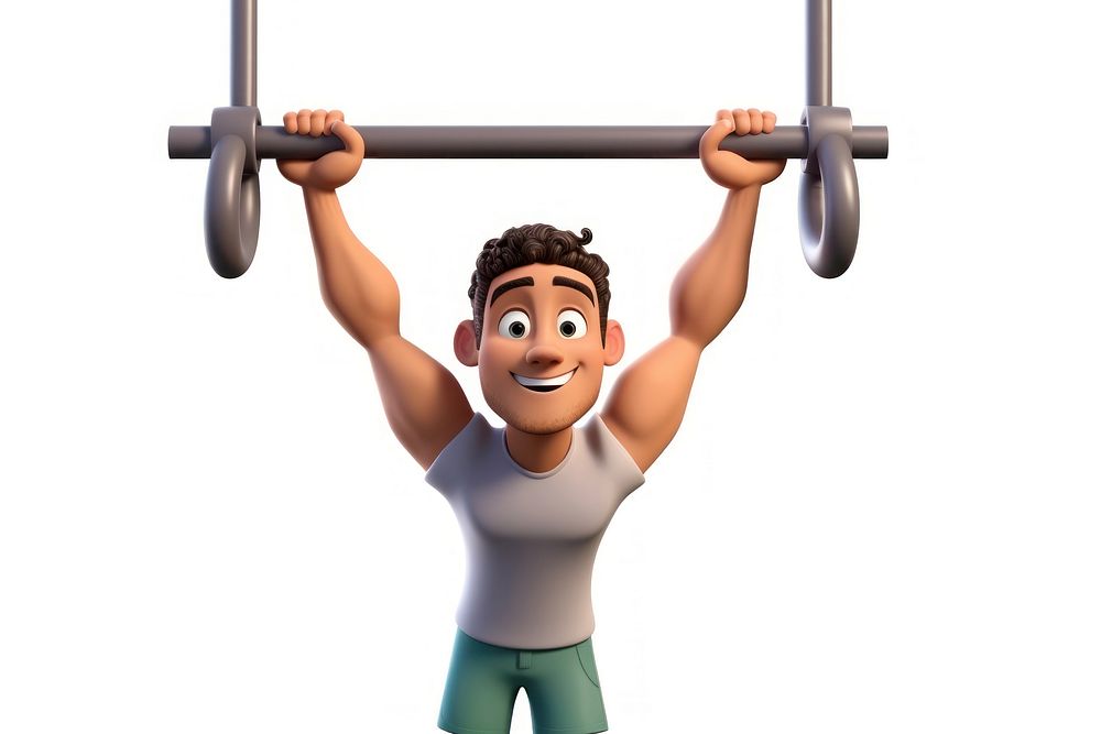 Sports exercising cartoon white background. AI generated Image by rawpixel.