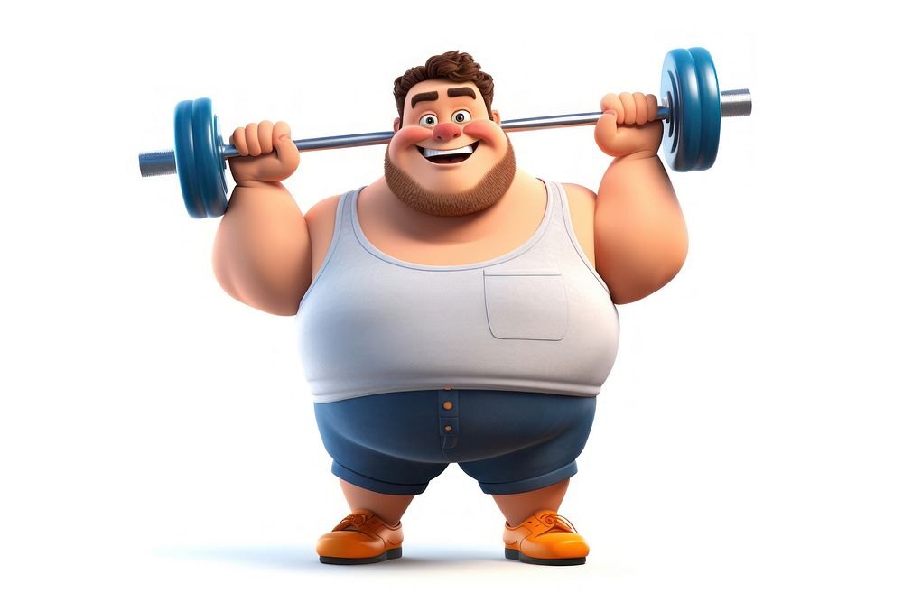 Cartoon sports white background weightlifting. AI generated Image by rawpixel.