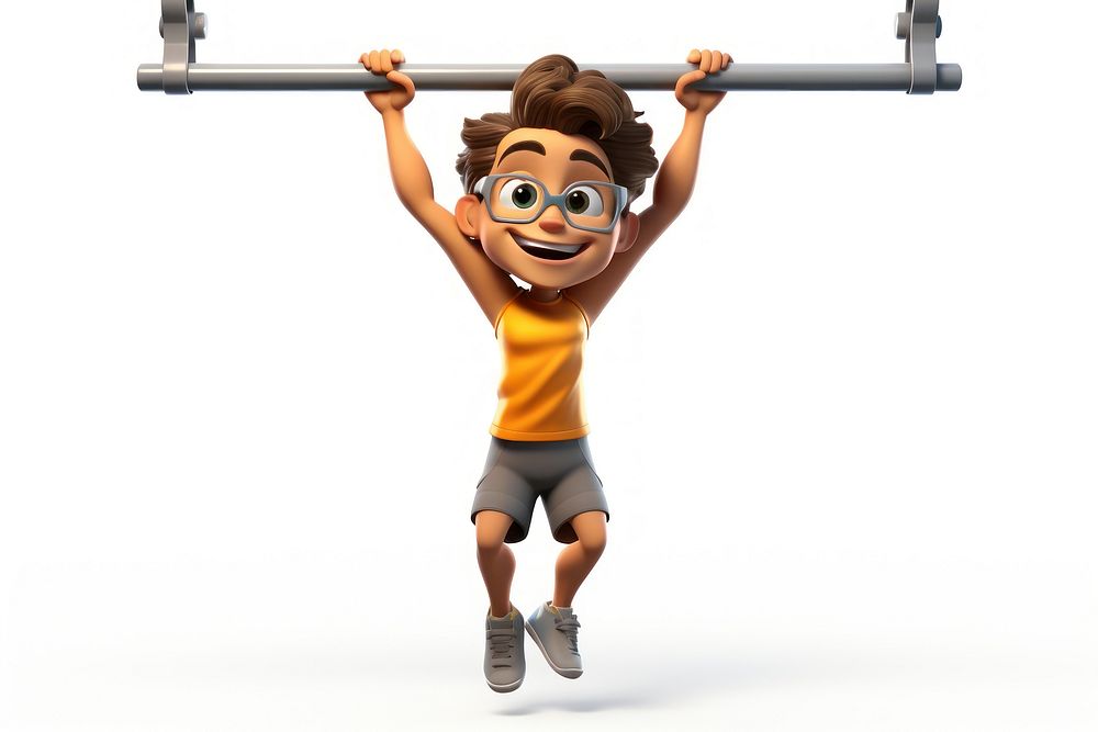 Sports exercising cartoon white background. AI generated Image by rawpixel.