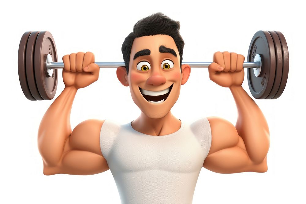 Smiling barbell cartoon sports. AI generated Image by rawpixel.