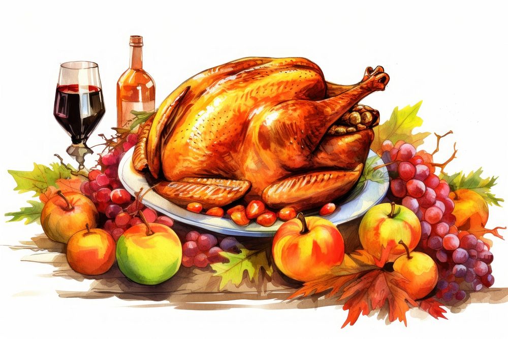 Thanksgiving dinner fruit plate. AI generated Image by rawpixel.