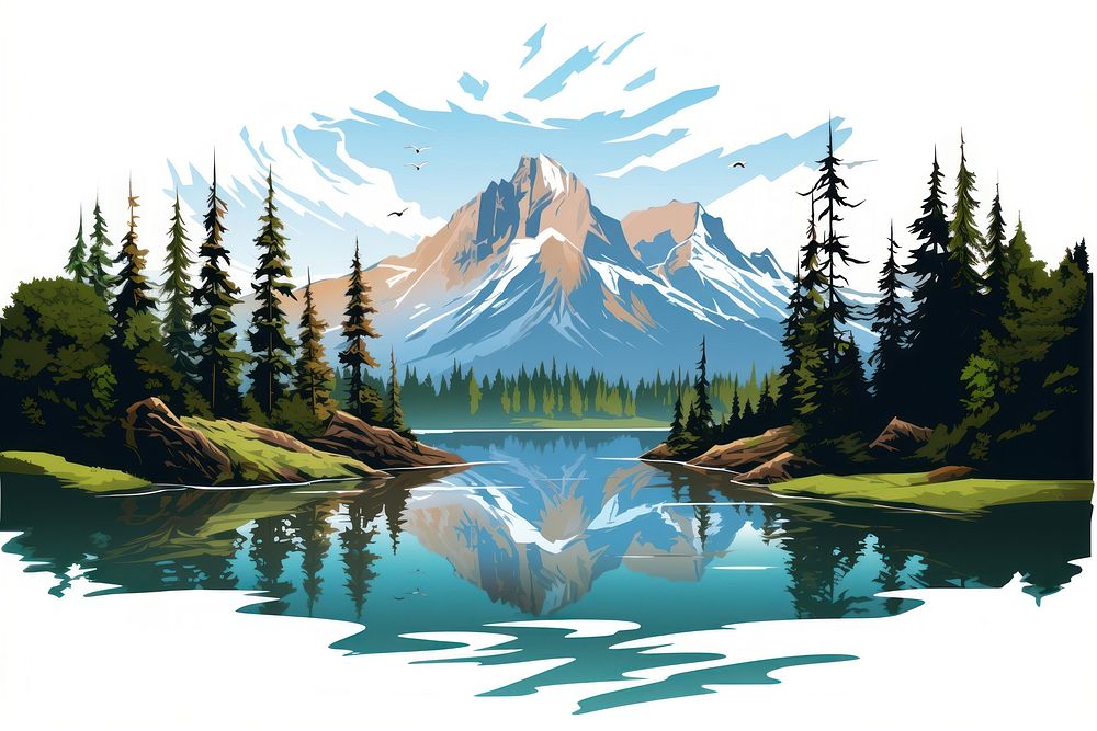 Landscape lake wilderness outdoors. AI generated Image by rawpixel.