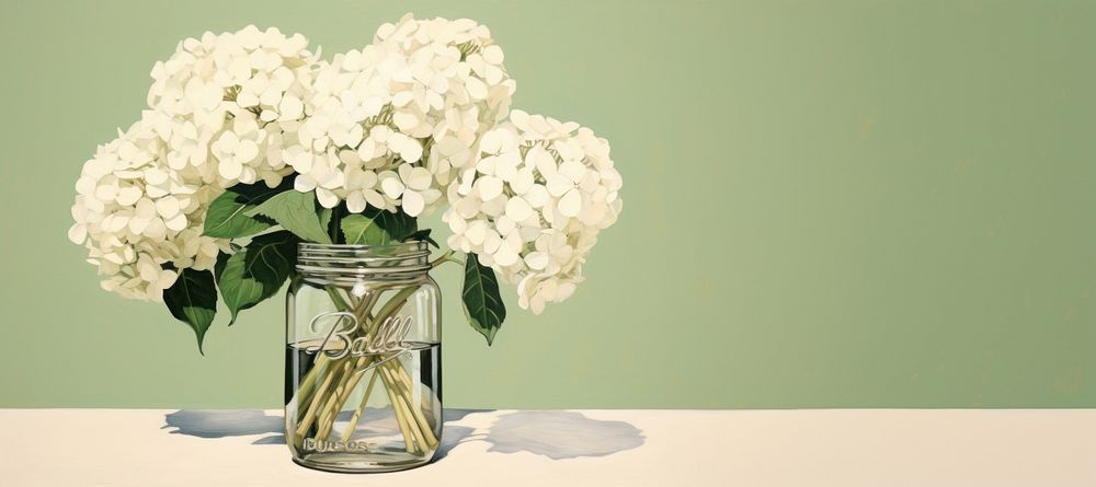 Flower jar hydrangea plant. AI generated Image by rawpixel.