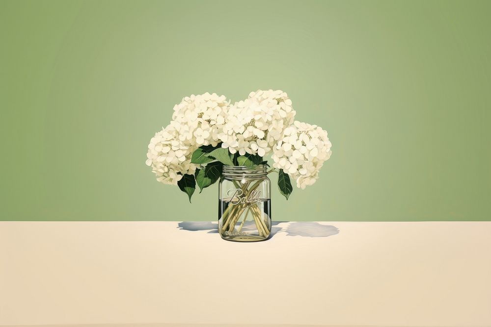 Flower hydrangea plant white. 