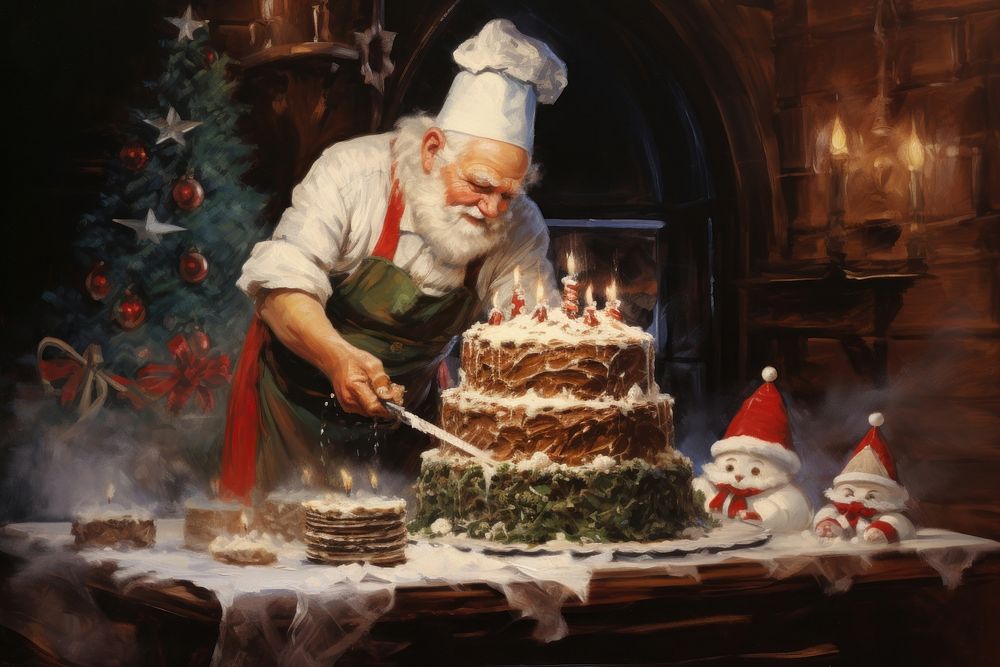 Icing cake decoration christmas. 