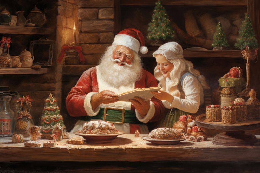 Christmas food adult togetherness. AI generated Image by rawpixel.