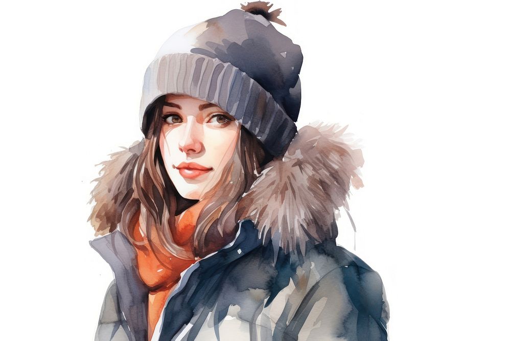 Portrait winter adult woman. AI generated Image by rawpixel.