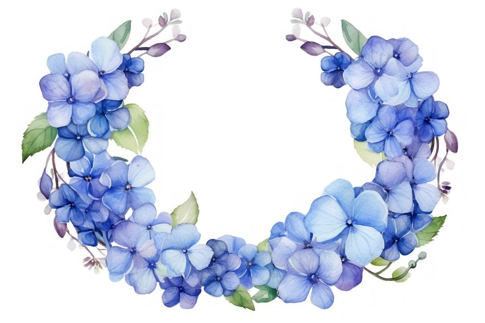Hydrangea flower wreath plant. AI generated Image by rawpixel.