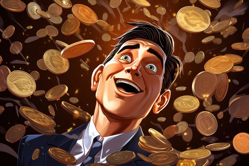 Coin money head achievement. AI generated Image by rawpixel.