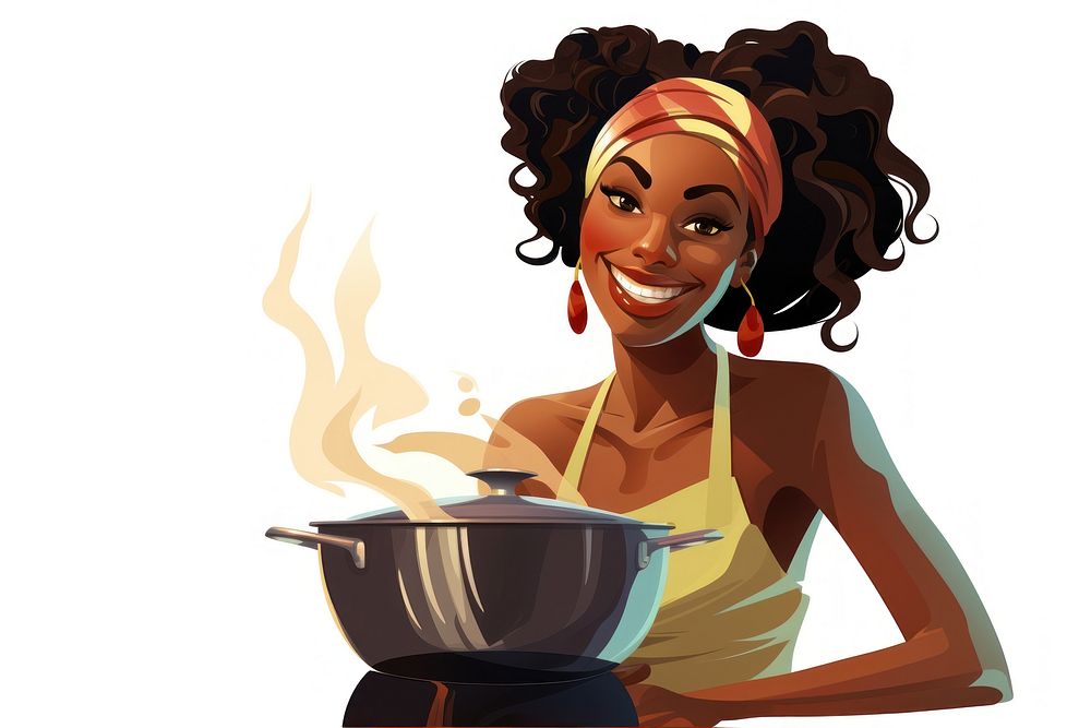 Cooking cartoon adult woman. AI generated Image by rawpixel.