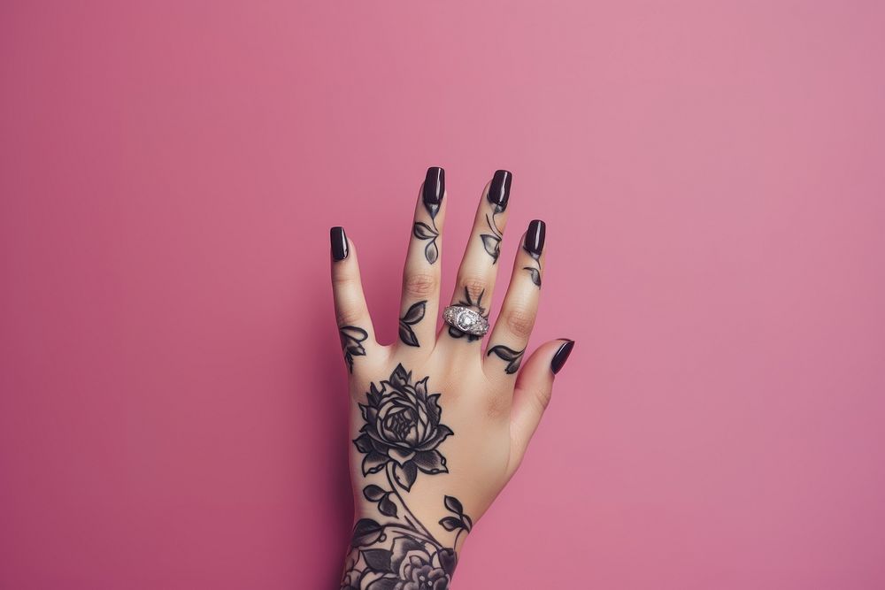 Hand tattoo finger nail. AI generated Image by rawpixel.