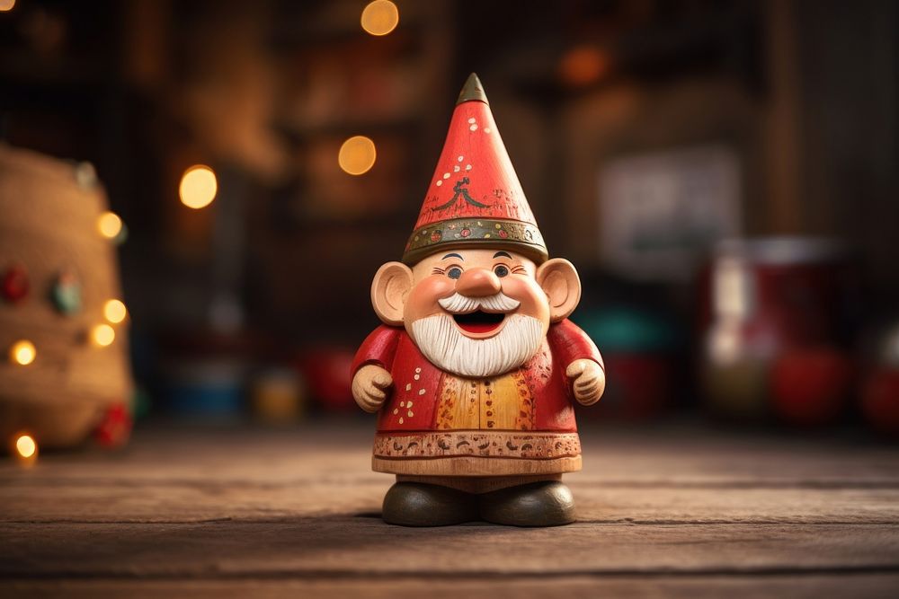 Christmas figurine wood face. AI generated Image by rawpixel.