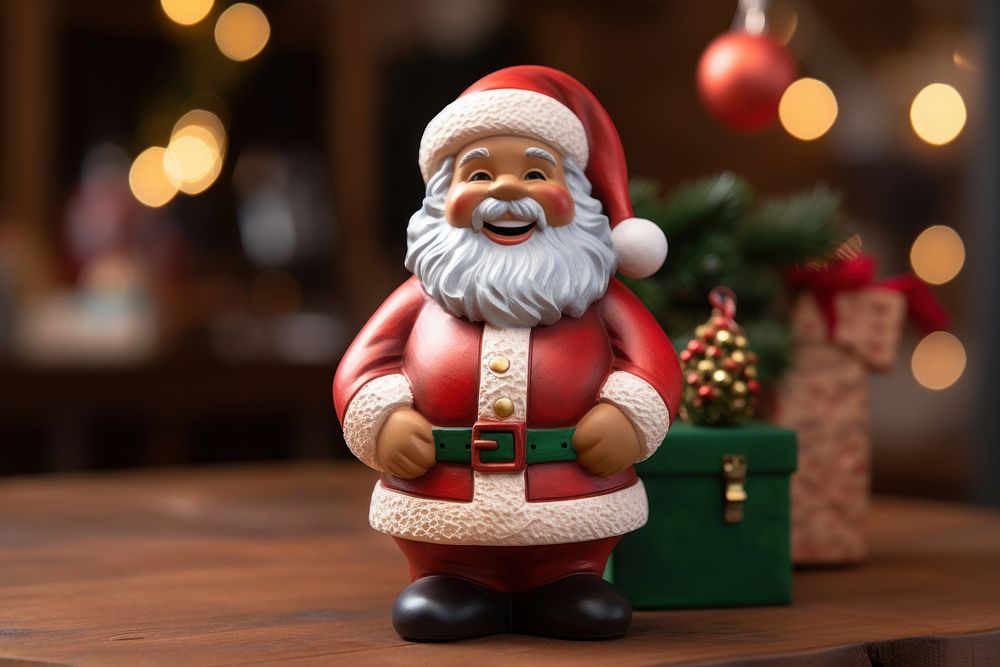 Christmas figurine table face. AI generated Image by rawpixel.