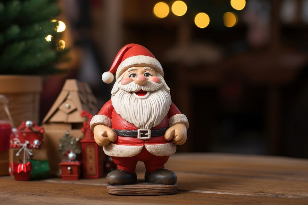 Toy christmas figurine table. AI generated Image by rawpixel.