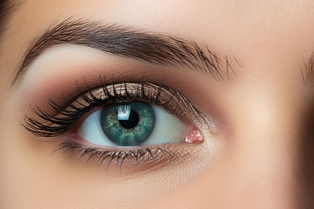 Adult woman skin eye. 