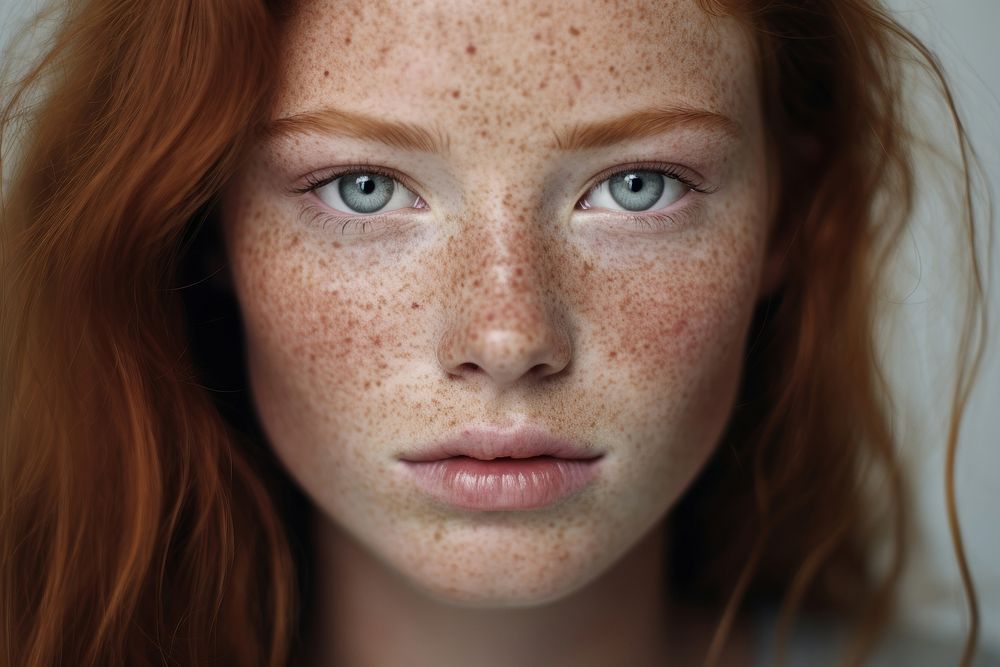 Freckle portrait skin photography. 
