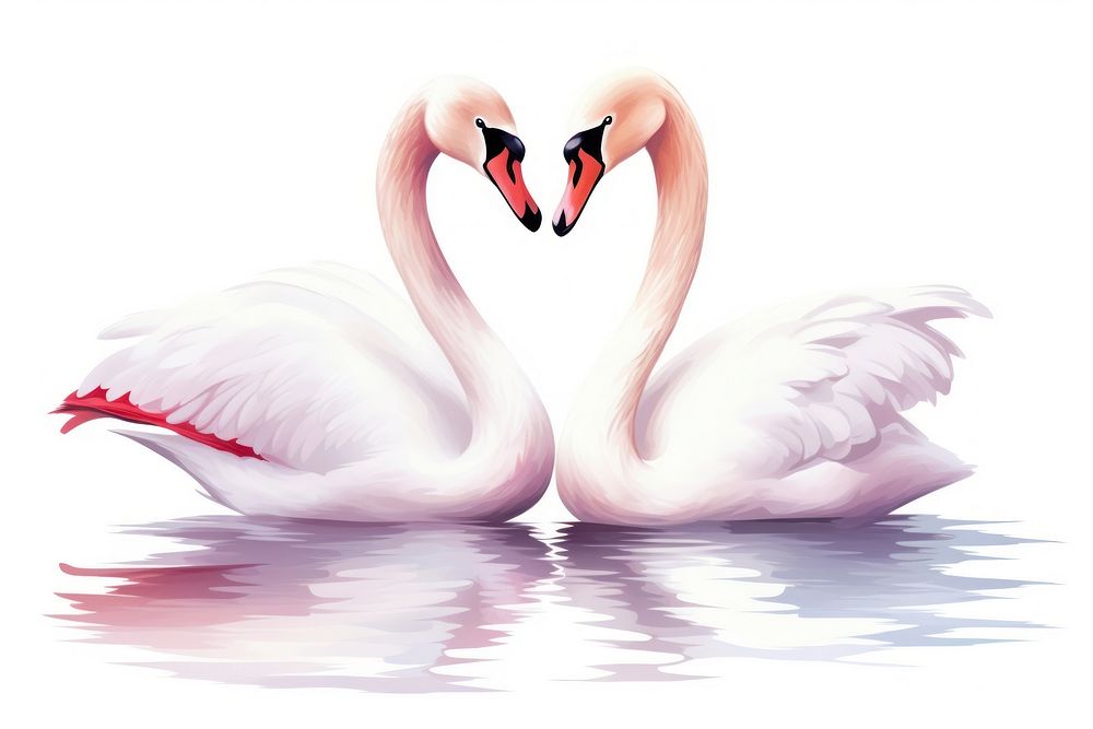 Swan flamingo animal bird. AI generated Image by rawpixel.