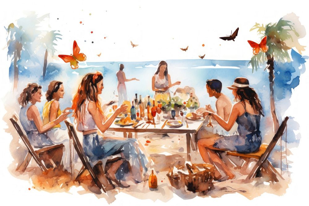Food outdoors summer adult. AI generated Image by rawpixel.