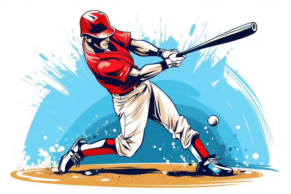 Baseball sports athlete cartoon. AI generated Image by rawpixel.