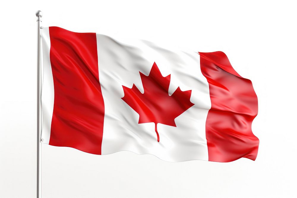 Flag white background canada flag patriotism. AI generated Image by rawpixel.