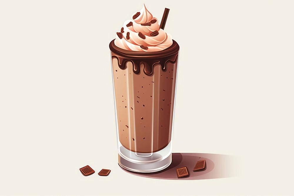 Milkshake chocolate dessert drink. 