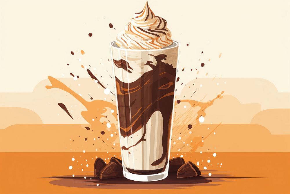 Milkshake chocolate dessert food. AI generated Image by rawpixel.