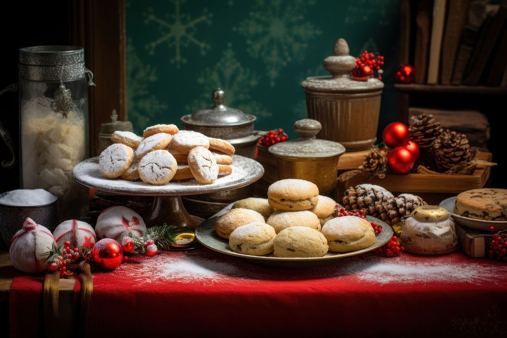 Christmas dessert table food. AI generated Image by rawpixel.