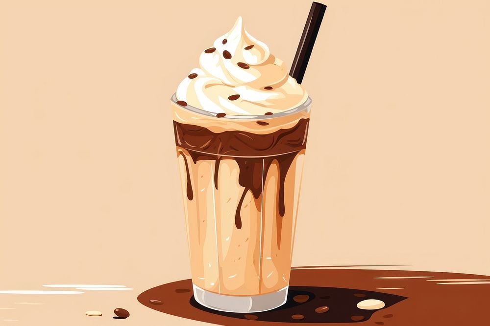 Milkshake dessert coffee drink. AI generated Image by rawpixel.