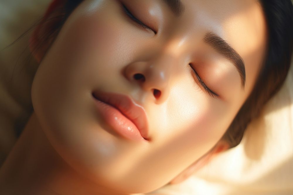 Sleeping adult woman skin. AI generated Image by rawpixel.