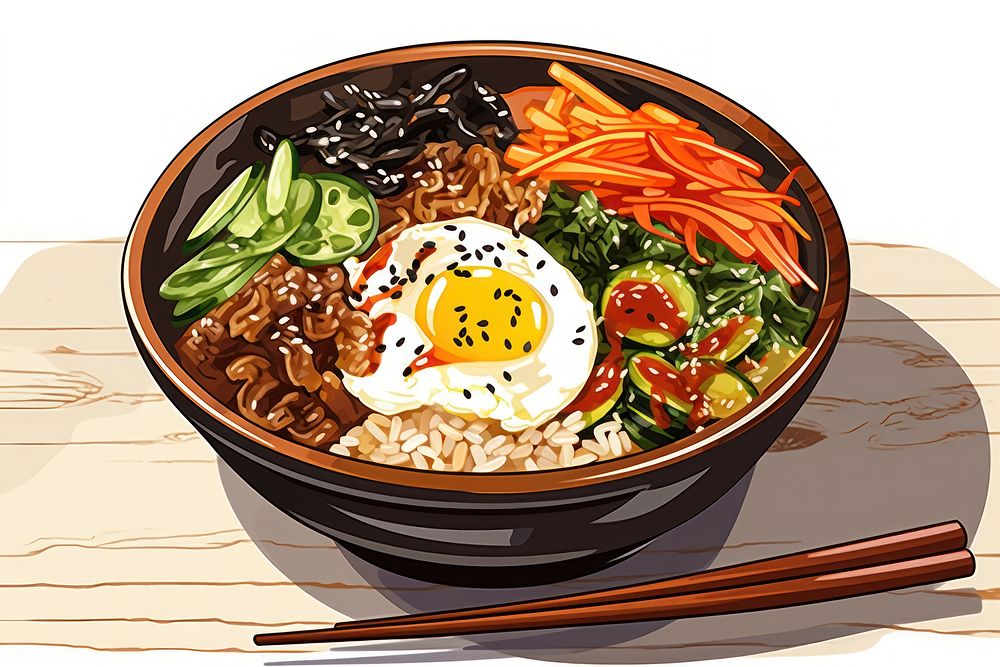 Bowl chopsticks meal food. AI generated Image by rawpixel.