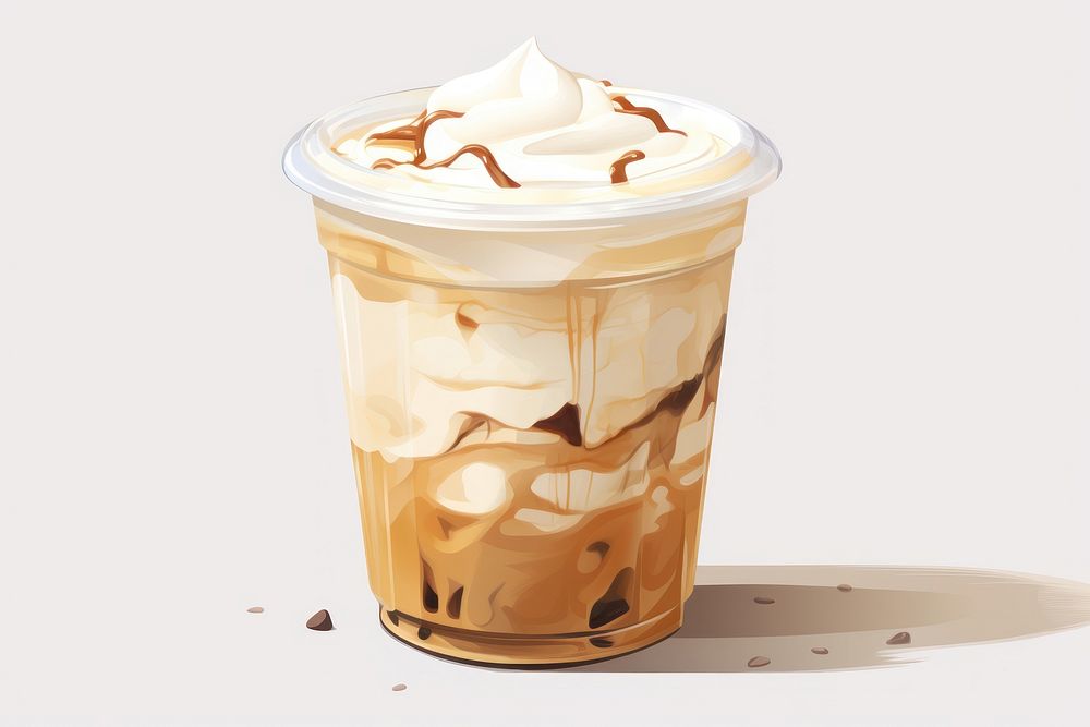 Dessert coffee drink latte. 